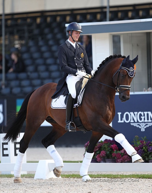 Brecht d'Hoore and Favian WH at the 2017 World Young horse Championships :: Photo © Astrid Appels