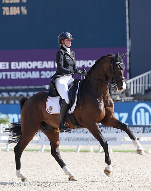 Laurence Roos and Fil Rouge at the 2019 European Dressage Championships in Rotterdam :: Photo © Astrid Appels