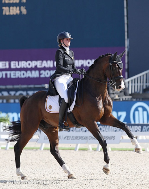 Laurence Roos and Fil Rouge at the 2019 European Dressage Championships in Rotterdam :: Photo © Astrid Appels