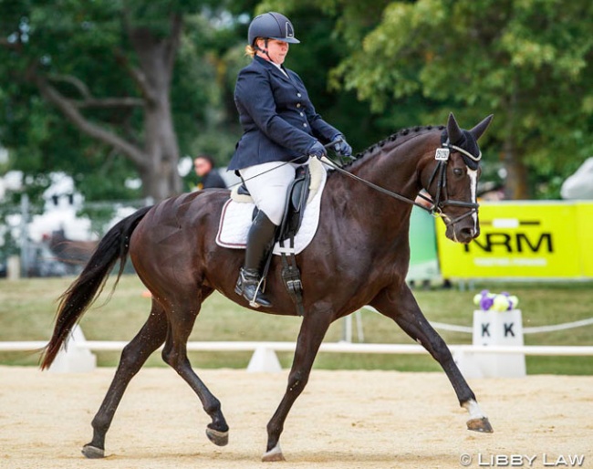 Hannah Gibson and the Australian warmblood mare Jalyn Special Effects at the 2020 CDI Hastings :: Photo © Libby Law