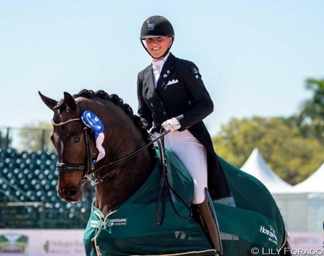 Camille Carier Bergeron and Sound of Silence 4 posted enviable scores for top three placings in the Young Rider division at 2020 CDI Palm Beach Derby :: Photo © Lily Forado