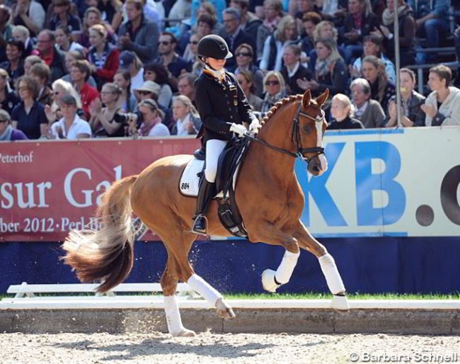 Semmieke Rothenberger and the 6-year old Mad Max at the 2012 Bundeschampionate :: Photo © Barbara Schnell