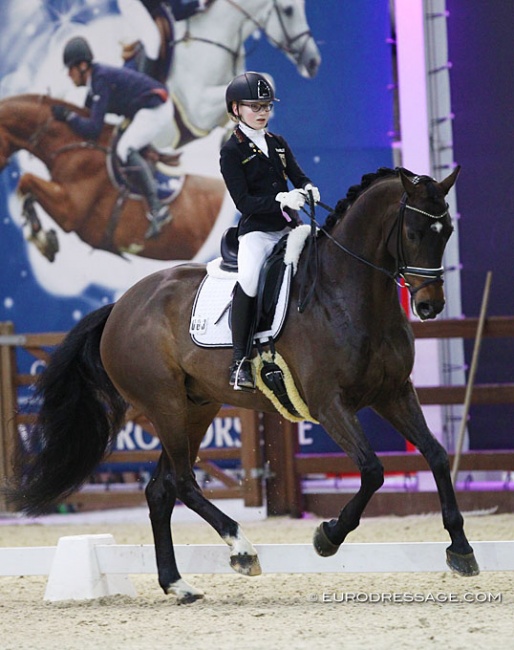 Children's duo Clara Paschertz and Danubio (by Dante Weltino x Laudabilis) at the 2020 CDI Lier :: Photo © Astrid Appels