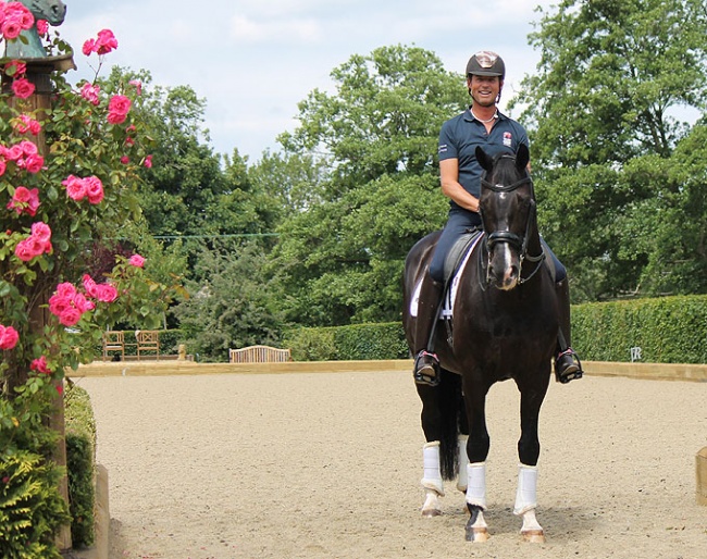 Carl Hester rides his horses on Martin Collins' footing, Ecotrack and Activ-Track