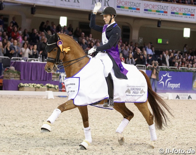 Blue Hors Veneziano winning the Louisdor Cup Finals in Frankfurt in 2018 :: Photo © LL-foto