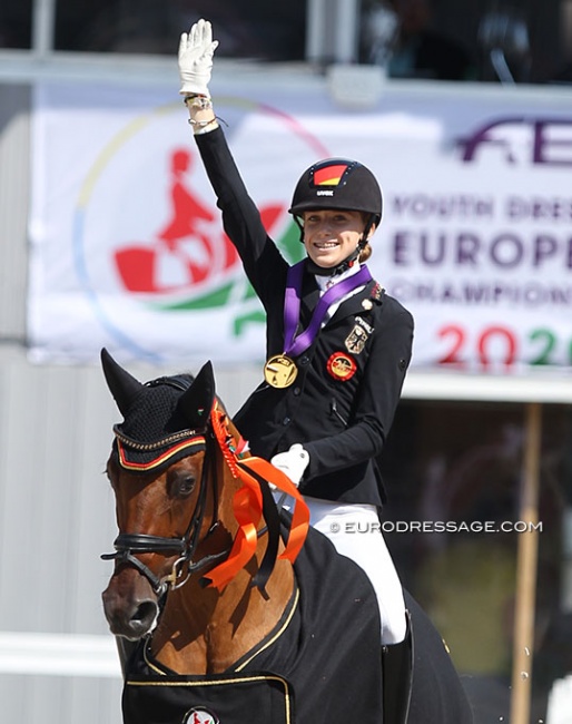Lucie-Anouk Baumgürtel wins individual test gold at the 2020 European Pony Championships :: Photo © Astrid Appels
