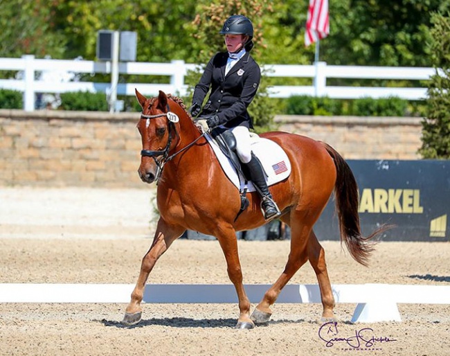 Abby Fodor and Slip and Slide win the 2020 U.S. FEI Dressage Pony Champion's Title at the U.S. Nationals :: Photo © Sue Stickle