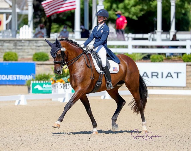 Hannah Irons and Scola Bella at the 2020 U.S. Dressage Championships :: Photo © Sue Stickle