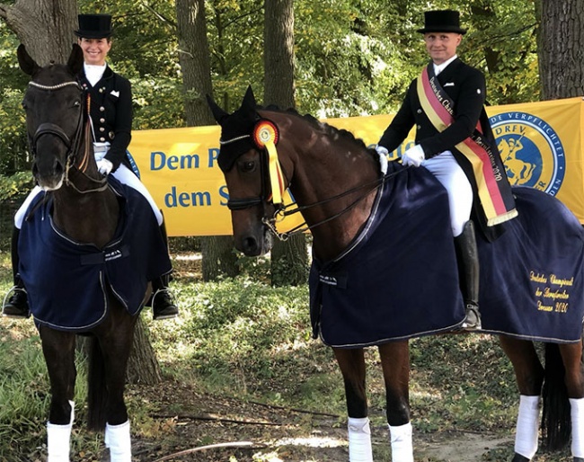 Alina Röhricht and Martin Pfeiffer at the 2020 German Professional Dressage Riders Championships :: Photo © Private