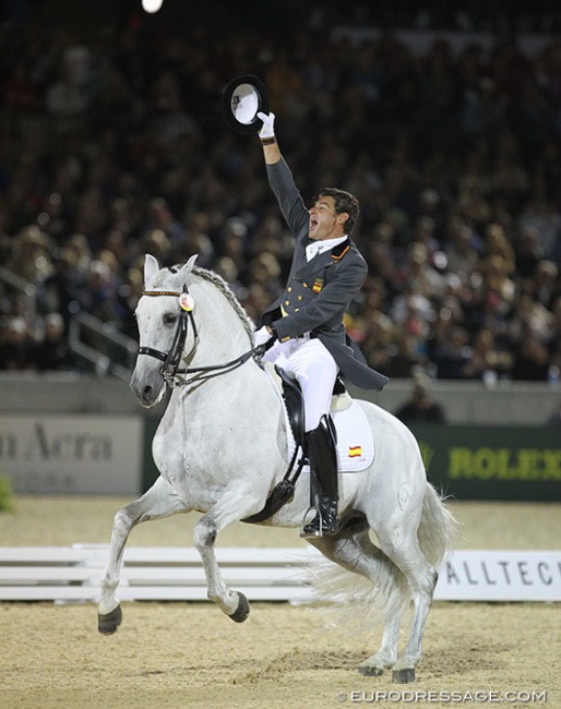 Juan Manuel Munoz Diaz and Fuego blow the roof off the Kentucky Horse Park with their 2010 World Equestrian Games Kur to Music :: Photo © Astrid Appels