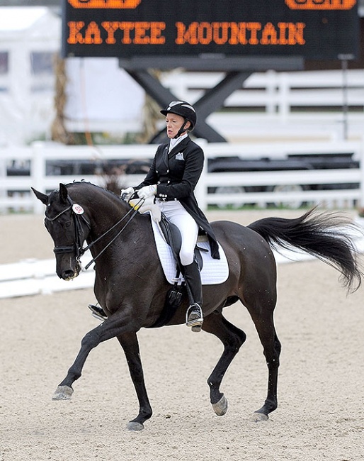 Sue Gallagher and Kaytee Mountain xx competing at Dressage at Devon