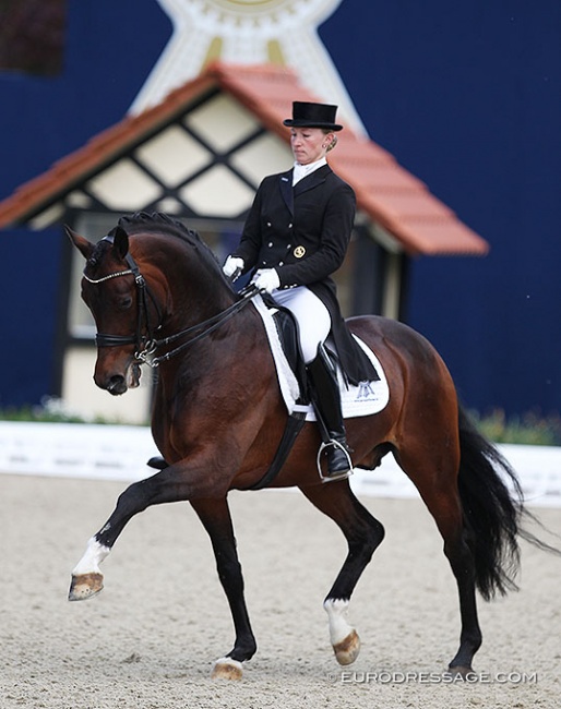 Nicole Wego and Budhi in the Louisdor Cup qualifier at the 2019 CDI Hagen "Horses & Dreams" :: Photo © Astrid Appels