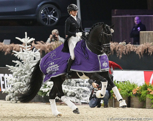 Emmelie Scholtens and Desperado won the 2019 CDI-W Mechelen World Cup Qualifier :: Photo © Astrid Appels