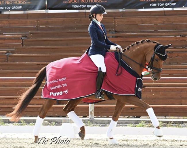  Csenge Patik and Lowy-Tar win the 4-year old division at the 2020 Hungarian Young Horse Championships :: Photo © Tic Photo