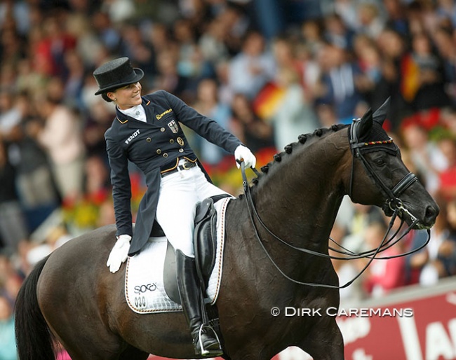 Kristina Bröring-Sprehe and Desperados at the 2015 European Championships in Aachen - many claim they should have won individual gold over Dujardin/Valegro :: Photo © Dirk Caremans