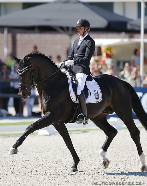 Andreas Helgstrand and Ferrari OLD at the 2018 World Young Horse Championships in Ermelo :: Photo © Astrid Appels