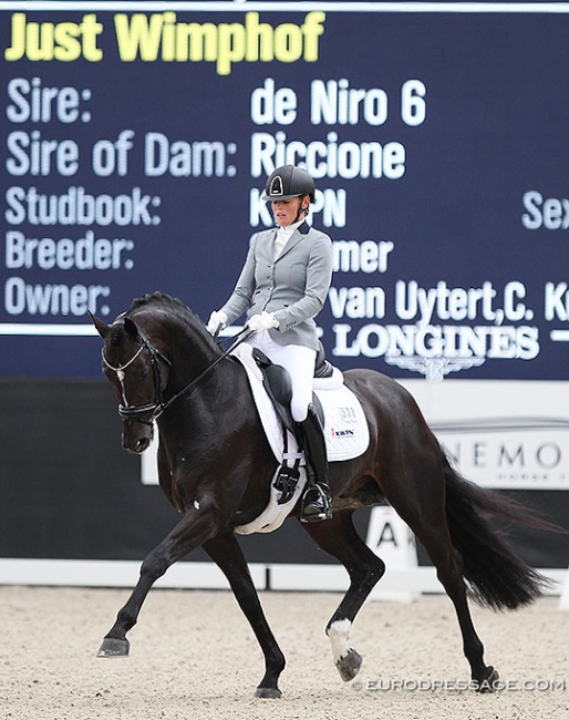 Renate van Vliet and Just Wimphof at the 2019 World Young Horse Championships :: Photo © Astrid Appels