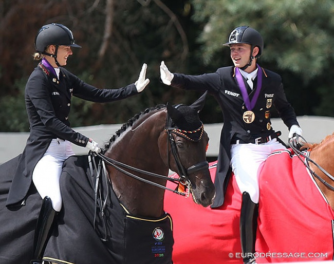 Ann-Kathrin Lindne and Raphael Netz are the individual gold and bronze medal winners at the 2020 European Under 25 Championship :: Photo © Astrid Appels