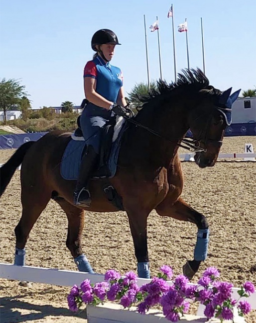 The 14-year old Josephine Hinnemann schooling Breanna at the 2020 CDI Thermal
