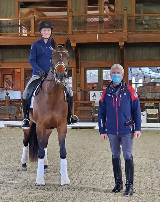 Allison Nemeth on Tiko in a training session with George Williams :: Photo © Debbie DelGiorno