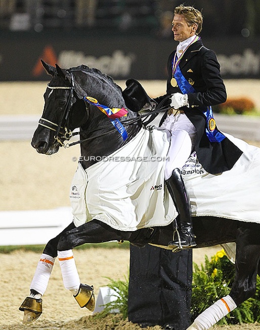 Edward Gal and Totilas, triple gold medalists at the 2010 World Equestrian Games :: Photo © Astrid Appels