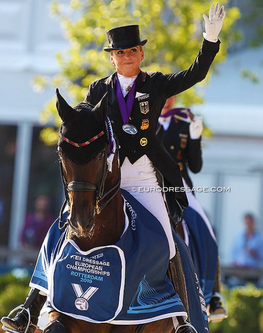 Dorothee Schneider and Showtime win double individual silver at the 2019 European Dressage Championships :: Photo © Astrid Appels