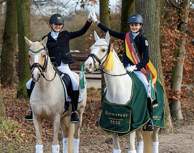 Veronica Pawluk and Mia Allegra Lohe at the 2020 German Developing Pony Rider Championship :: Photo © Equitaris.de