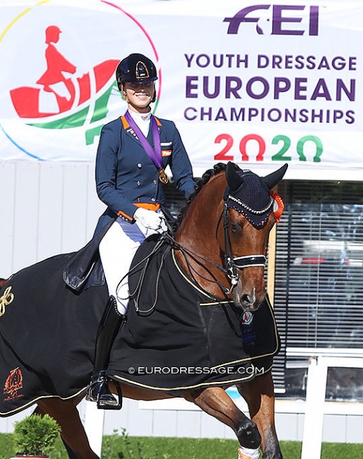 Daphne van Peperstraten wins kur gold at the 2020 European Young Riders Championships :: Photo © Astrid Appels