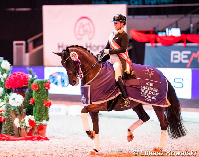 Isabell Werth and Weihegold win the Grand Prix for Kur at the 2021 CDI-W Salzburg :: Photo © Lukasz Kowalski