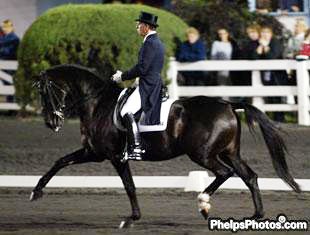 George Williams and Rocher at the 2002 Dressage at Devon :: Photo © Mary Phelps