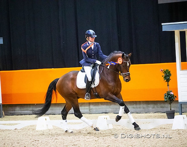 Saskia van Es and Kentucky at the 2020 Dutch Indoor Championships in Ermelo :: Photo © Digishots