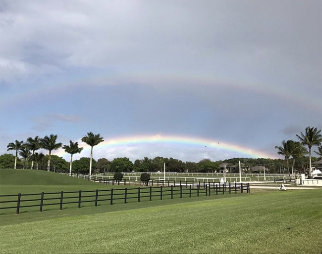 Double rainbow I photographed at the Global Dressage Festival last year :: Photo © Astrid Appels
