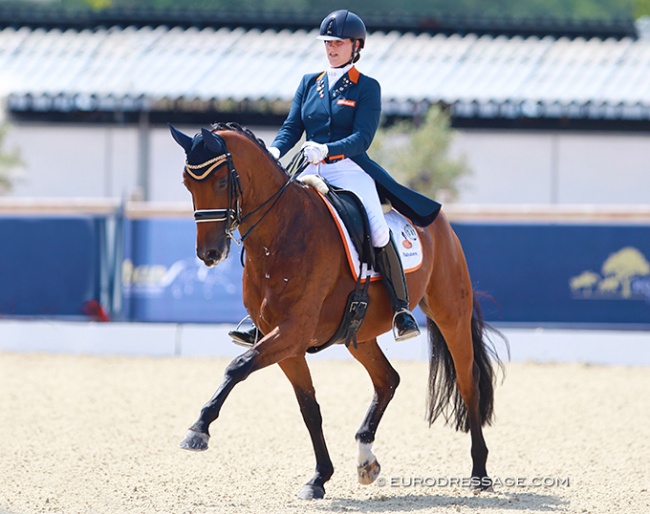 Dana van Lierop and Equestricons Walkure win individual test gold at the 2015 European Young Riders Championships :: Photo © Astrid Appels