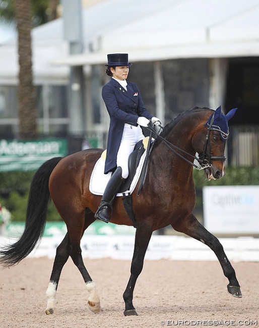 Akane Kuroki and Zuidenwind competing at the 2020 CDI Wellington in Florida :: Photo © Astrid Appels