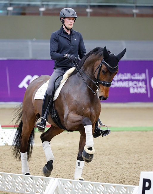Henri Ruoste schooling Kontestro DB at the 2021 CDI Doha in Qatar :: Photo © Al Shaqab