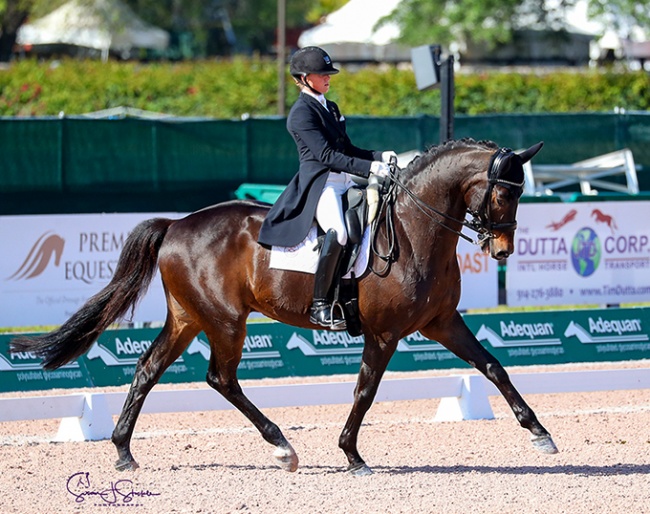 Camille Carier Bergeron and Sound of Silence at the 2021 Florida International Youth Dressage Championships :: Photo © Sue Stickle