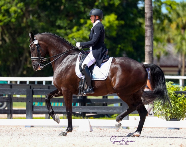 Lehua Custer and the American bred KWPN gelding F.J. Ramzes at the 2021 CDN Wellington :: Photo © Sue Stickle