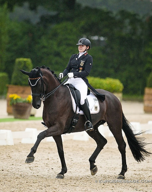 Anna-Christina Abbelen and First Lady at the 2017 European Young Riders Championships in Roosendaal :: Photo © Astrid Appels