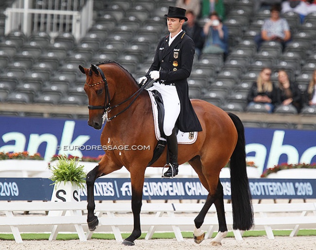 Sönke Rothenberger and Cosmo at the 2019 European Championships in Rotterdam :: Photo © Astrid Appels