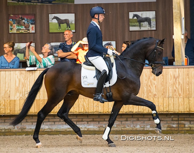 Bart Veeze and Merlot VDL at the KWPN Saddle presentation in 2020 :: Photo © Digishots
