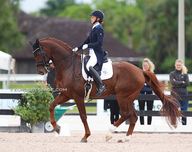 Agnete Kirk Thinggaard and Blue Hors Veneziano at the 2020 CDN Wellington :: Photo © Astrid Appels