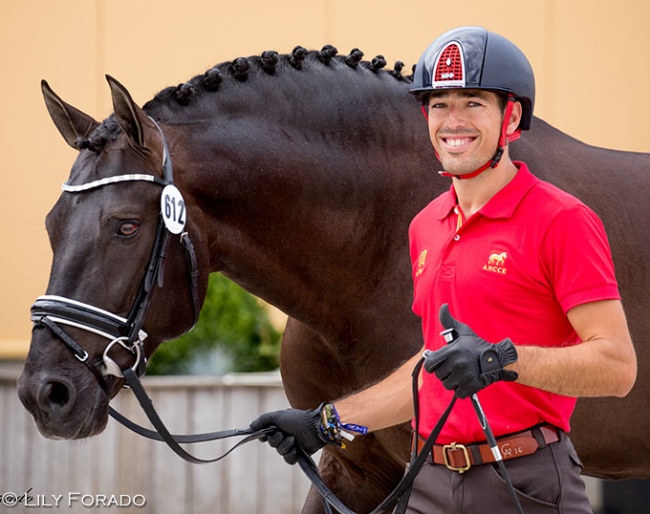 Guillermo Garcia Ayala and Poeta de Susaeta at the 2018 World Young Horse Championships :: Photo © Astrid Appels