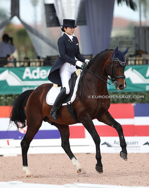 Akane Kuroki and Zuidenwind competing at the 2020 CDI Wellington in Florida :: Photo © Astrid Appels