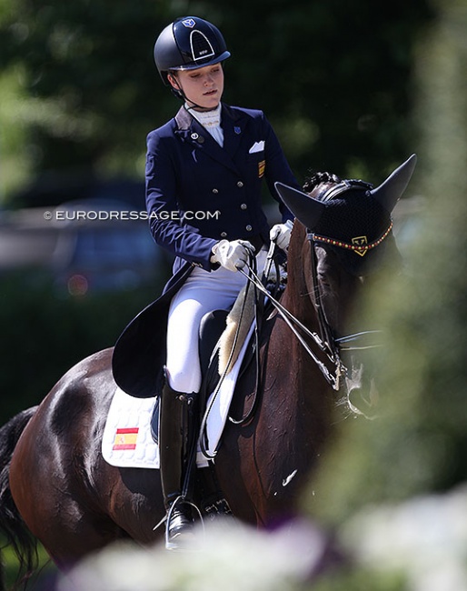 Natalia Bacariza Danguillecourt on Yeguada de Ymas' Hanoverian gelding Dhannie (by Don Crusador) at the 2021 CDIO-YR Hagen :: Photo © Astrid Appels