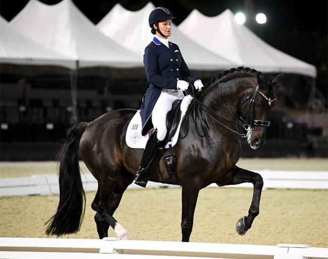 Adrienne Lyle and Salvino in the U.S. Olympic Team Selection Event in Wellington :: Photo © Taylor Pence/USEF press photo
