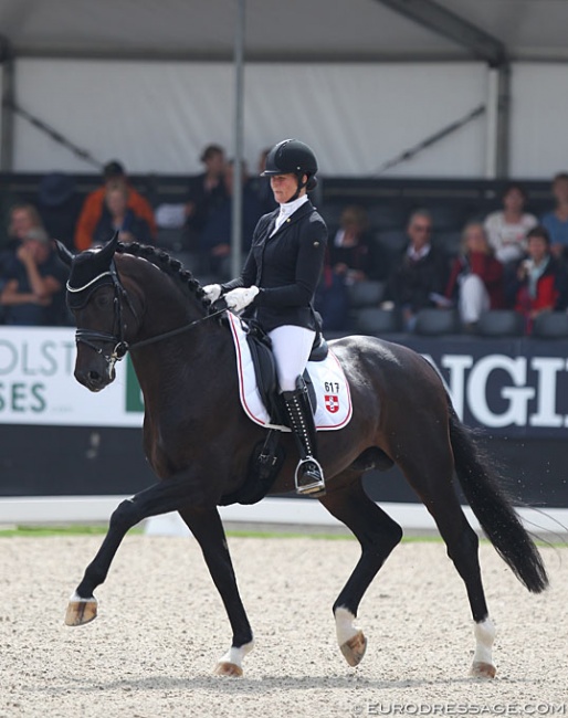 Carolin Brandt and Flashback at the 2019 World Young Horse Championships :: Photo © Astrid Appels