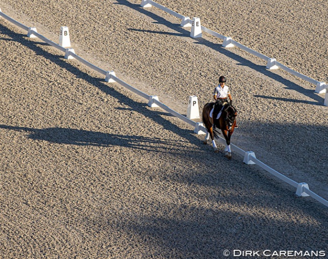 Larissa Pauluis and Flambeau schooling in the main stadium at the 2021 Tokyo Olympics :: Photo © Dirk Caremans