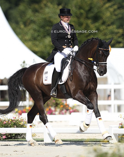 Juliette Piotrowski and Sir Diamond win double silver and bronze at the 2013 European Young Riders Championships :: Photo © Astrid Appels