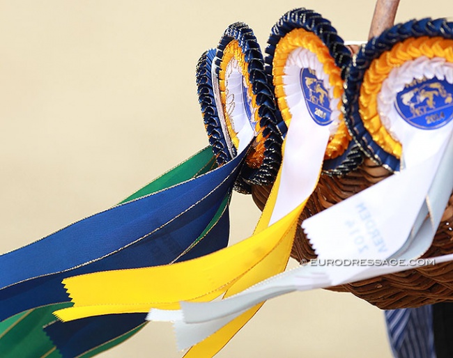 Ribbons for the World Young Horse Championships in Verden in 2014 :: Photo © Astrid Appels