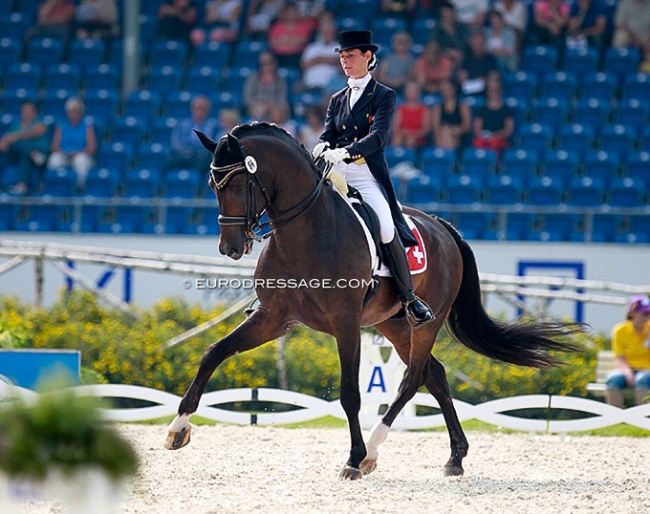 Birgit Wientzek-Pläge and For Compliment at the 2015 European Dressage Championships in Aachen :: Photo © Astrid Appels